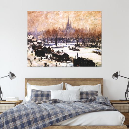 Met sneeuw bedekt Amsterdam Canvas Afdruk (Insitu (Slaapkamer))