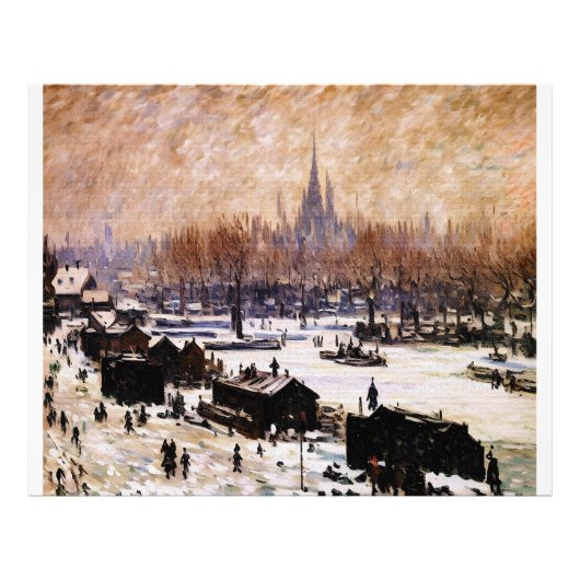 Met sneeuw bedekt Amsterdam Foto Afdruk (Voorkant)