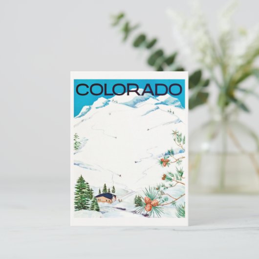  met sneeuw bedekt bergen Colorado Travel Briefkaart (Staand voorkant)