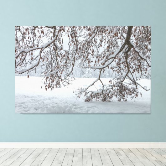 met sneeuw bedekt canvas afdruk (Insitu (Houten vloer))