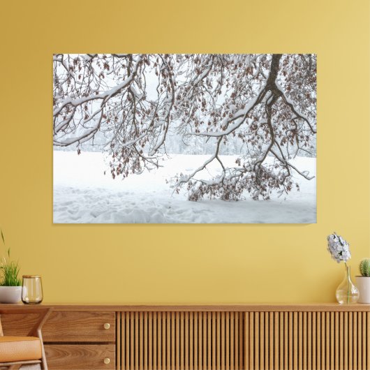 met sneeuw bedekt canvas afdruk (Insitu (Woonkamer))