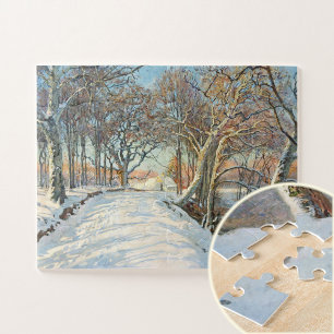 Met sneeuw bedekt landschap, Viggo Langer Legpuzzel