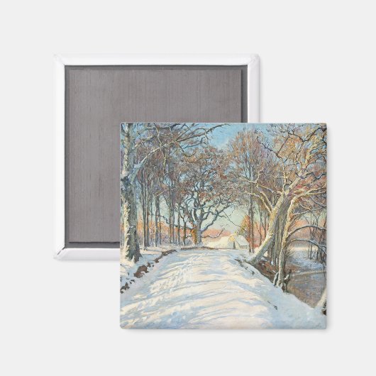 Met sneeuw bedekt landschap, Viggo Langer Magneet (Voorkant / Achterkant)