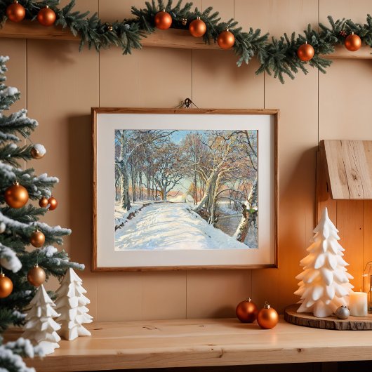 Met sneeuw bedekt landschap, Viggo Langer Poster