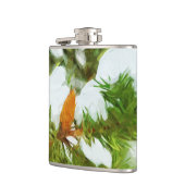 Met sneeuw bedekt Pine Abstract Impressionisme Heupfles (Links)