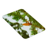 Met sneeuw bedekt Pine Abstract Impressionisme Magneet (Rechterzijde)