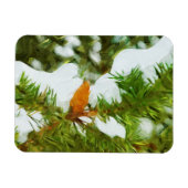 Met sneeuw bedekt Pine Abstract Impressionisme Magneet (Horizontaal)
