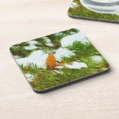 Met sneeuw bedekt Pine Abstract Impressionisme Onderzetter (Linkerzijde)