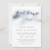 met sneeuw bedekt | Snowy Mountain Winter Wedding Kaart (Voorkant)