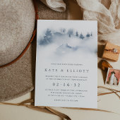 met sneeuw bedekt | Snowy Mountain Winter Wedding Kaart