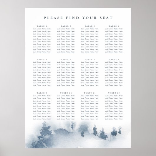met sneeuw bedekt | Winter Mountain Wedding Zittin Poster (Voorkant)
