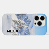Met sneeuw bedekte berg onder de schitterende blau Case-Mate iPhone case (Achterkant (horizontaal))