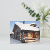 Met sneeuw bedekte blokhut in het briefkaart Lapla (Staand voorkant)