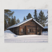 Met sneeuw bedekte blokhut in het briefkaart Lapla (Voorkant)