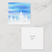 Met Sneeuw Bedekte Bomen Blauw Paarse Waterverfwas Notitiekaartje (Voorkant / Achterkant)