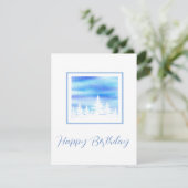 Met sneeuw bedekte bomen Blauwe Waterverf Kaart (Staand voorkant)