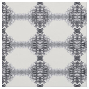 Met sneeuw bedekte bomen en hexagons fotoverbindin stof