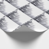 Met sneeuw bedekte bomen: horizontaal cadeaupapier (Hoek)