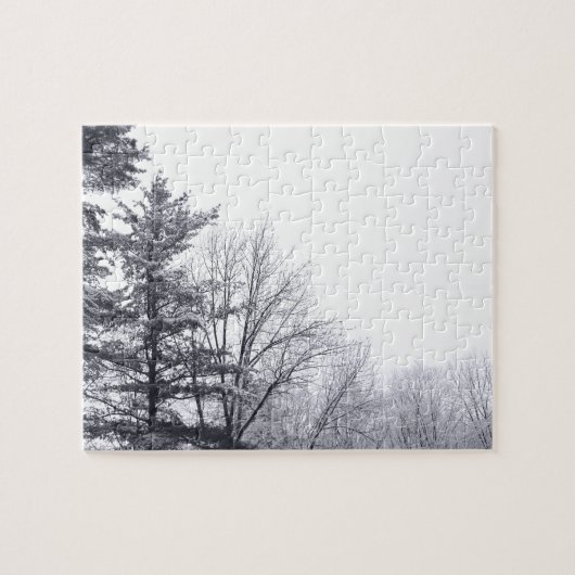 Met sneeuw bedekte bomen: horizontaal legpuzzel (Horizontaal)