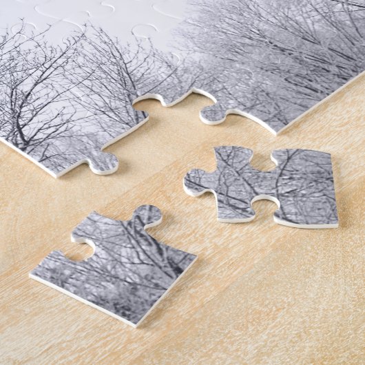 Met sneeuw bedekte bomen: horizontaal legpuzzel (Zijkant)