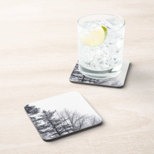 Met sneeuw bedekte bomen: verticaal bier onderzetter