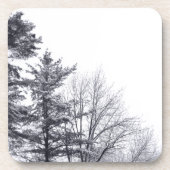 Met sneeuw bedekte bomen: verticaal bier onderzetter (Voorkant)
