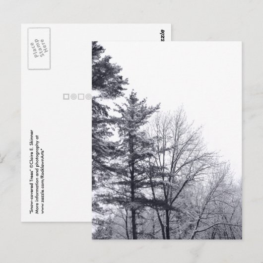 Met sneeuw bedekte bomen: verticaal briefkaart (Voorkant / Achterkant)