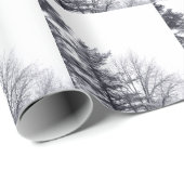 Met sneeuw bedekte bomen: verticaal cadeaupapier (Rol Hoek)