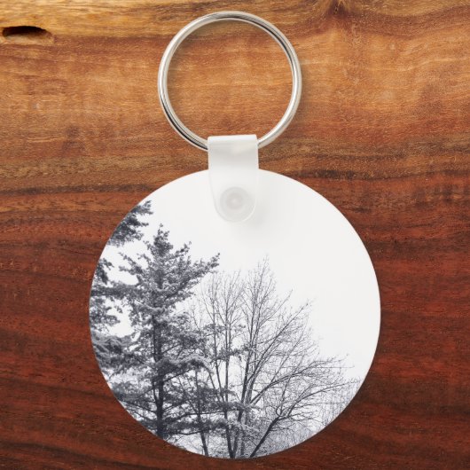 Met sneeuw bedekte bomen: verticaal sleutelhanger (Voorkant)