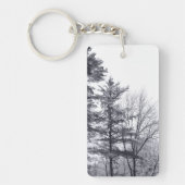 Met sneeuw bedekte bomen: verticaal sleutelhanger (Voorkant)