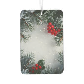 Met sneeuw bedekte dennen, Holly Berries, niet-fot Luchtverfrisser (Achterkant)