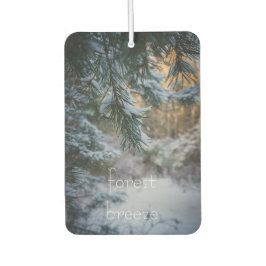 Met sneeuw bedekte grenentakken luchtverfrisser