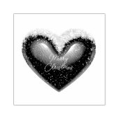 Met sneeuw bedekte hart aangepaste Kerstmis Rubberstempel (Afrduk)