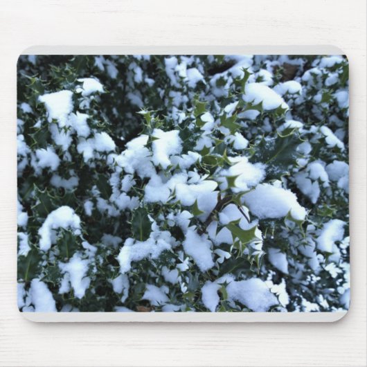 Met sneeuw bedekte Holly Muismat (Voorkant)