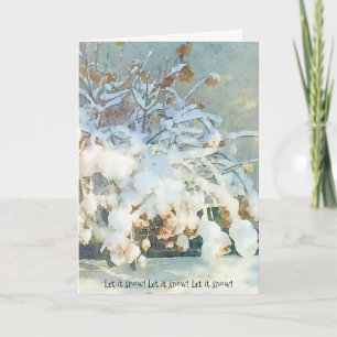 Met sneeuw bedekte hydrangea Tree Holiday Kaart