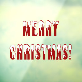 Met sneeuw bedekte kerstwinkel 11x8 Vinyl Raamsticker
