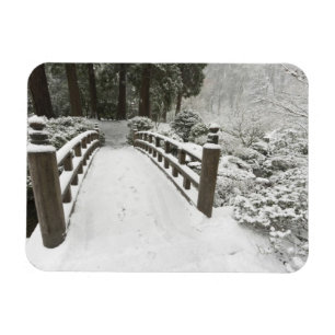 Met sneeuw bedekte maansbrug, Japanse Tuin Magneet