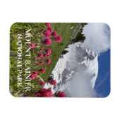 Met sneeuw bedekte Mount Rainier, Indian Paintbrus Magneet (Horizontaal)