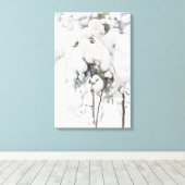 Met sneeuw bedekte pijnappels (van Pekka Halonen) Canvas Afdruk (Insitu (Houten vloer))