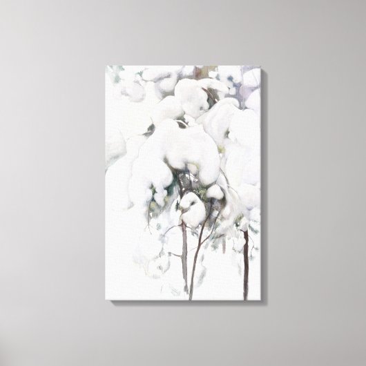Met sneeuw bedekte pijnappels (van Pekka Halonen) Canvas Afdruk (Voorkant)