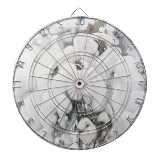 Met sneeuw bedekte pijnappels (van Pekka Halonen) Dartbord (Voorkant)