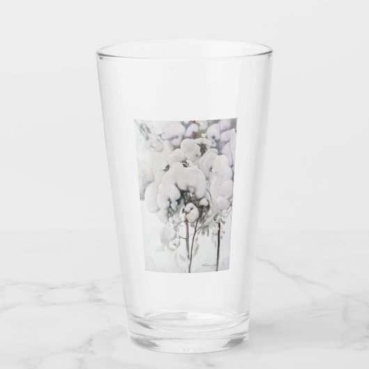 Met sneeuw bedekte pijnappels (van Pekka Halonen) Glas (Voorkant)