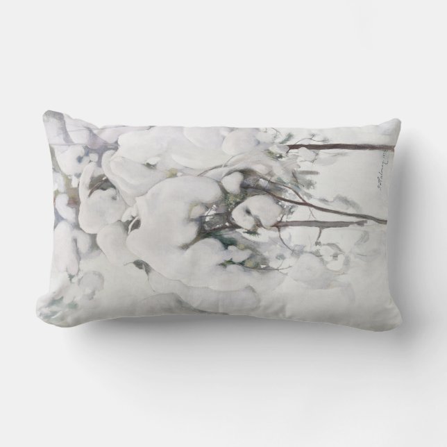 Met sneeuw bedekte pijnappels (van Pekka Halonen) Kussen (Voorkant)