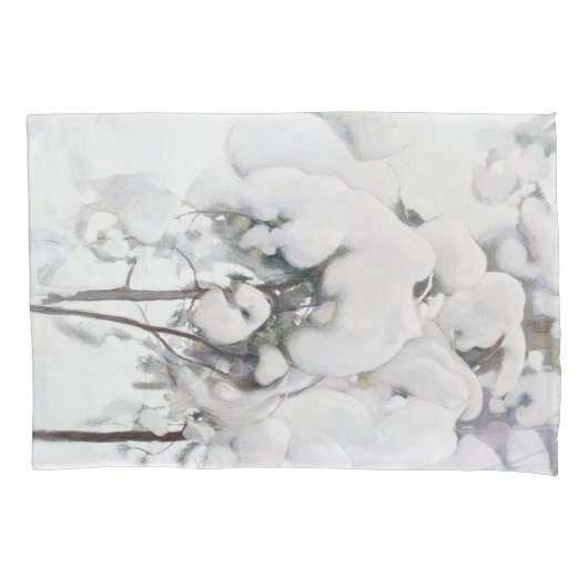 Met sneeuw bedekte pijnappels (van Pekka Halonen) Kussensloop (Voorkant-Links)