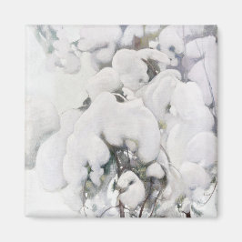 Met sneeuw bedekte pijnappels (van Pekka Halonen) Magneet