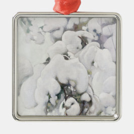 Met sneeuw bedekte pijnappels (van Pekka Halonen) Metalen Ornament