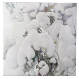 Met sneeuw bedekte pijnappels (van Pekka Halonen) Tegeltje