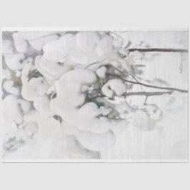 Met sneeuw bedekte pijnappels (van Pekka Halonen) Tissuepapier