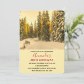 Met sneeuw bedekte pijnbomen Bot Foto van Birthday Kaart (Staand voorkant)