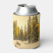 Met sneeuw bedekte pijnbomen Natuur Foto Blikjeskoeler (Blikje Voorkant)